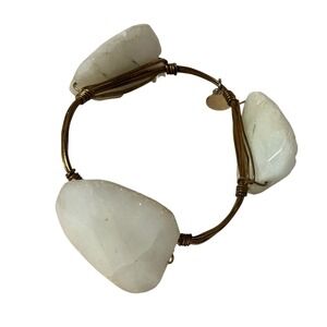 Bourbon & Bowties Boho Wire‎ Wrapped Crystal Bangle Bracelet Gemstone Small